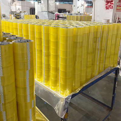 Un bon prix. Tape d'emballage BOPP à adhésifs solides jaune transparent pour l'étanchéité des cartons en ligne